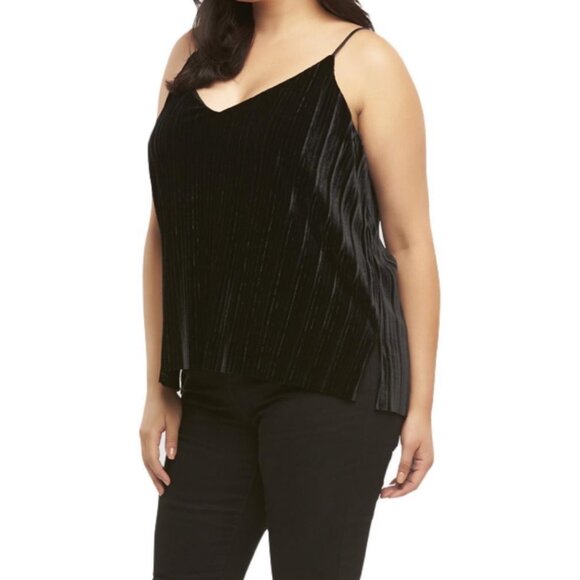 NWT Tart Women’s Plus 4X Black Pleated Velvet Cami Tank Top - Picture 1 of 5